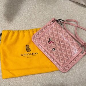 RARE Goyard Pink Plumet Wallet Crossbody Bag